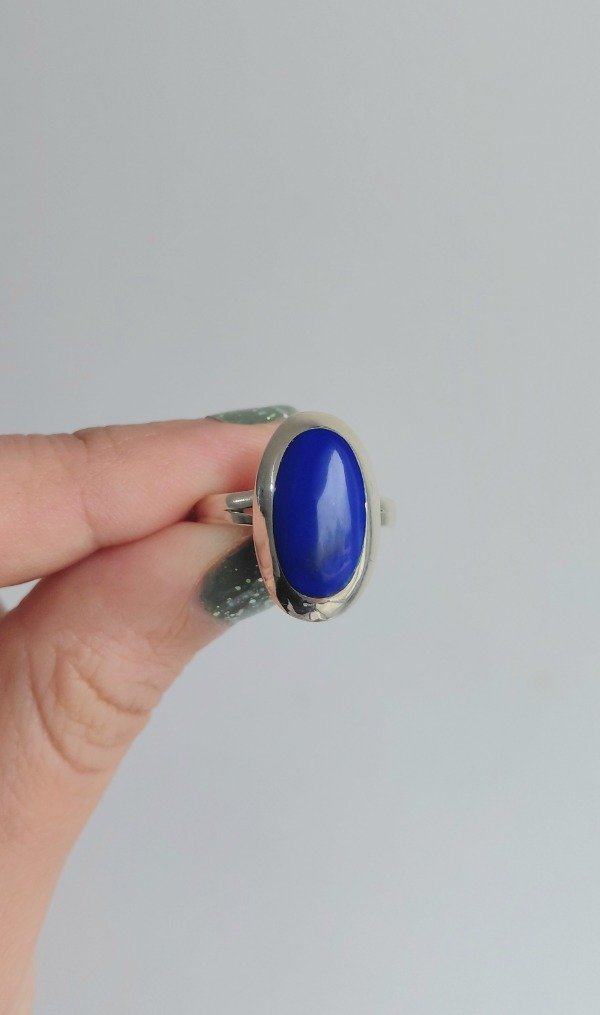 Producto - Anillo de Plata con Piedra Ovalada Varios Colores - 0