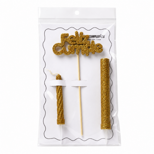 Producto - Kit de cumpleaños Vela + Bengala + Topper - 4