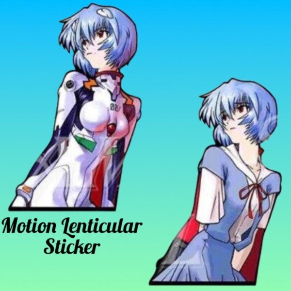 Producto - Sticker Lenticular Neo Genesis Evangelion Asuka Rei Ayanami M1
