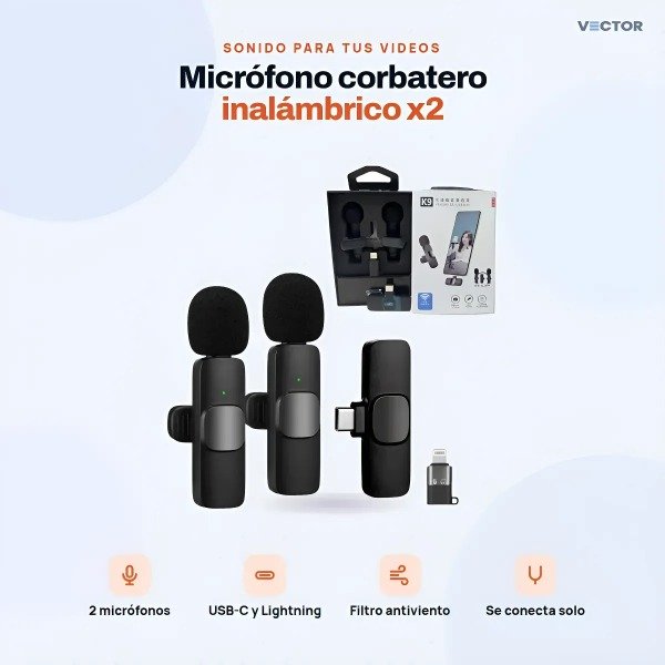Producto - Kit Creador De Contenido: Micrófono K9 + Hub Type C + Powerbank 10.000mAh - 1