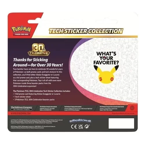 Producto - 30th Anniversary Celebration - Tech Sticker Collection - Lucario INGLES - 2