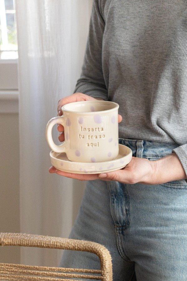Producto - Tazona personalizada + Plato - ELEGI TU FRASE - LEER DESCRIPCION