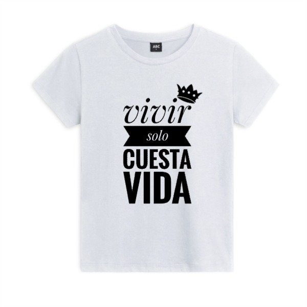 Producto - Remera Frase Indio Solari Vivir solo cuesta vida Rock Redondos Patricio