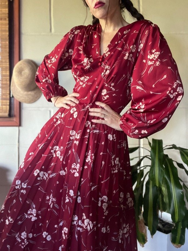 Producto - Vestido Tableado Cereza