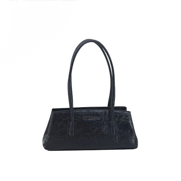 Producto - Cartera charolada Crocco Negra - 0