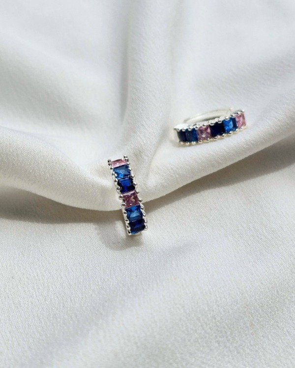 Producto - Argollas cristal azul