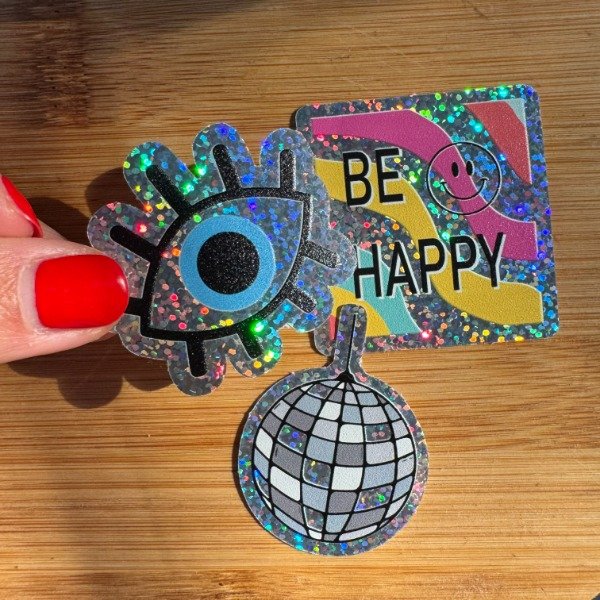 Producto - Be happy - holográficos glitter