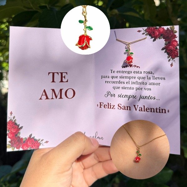 Producto - Collar: Rosa para San Valentin