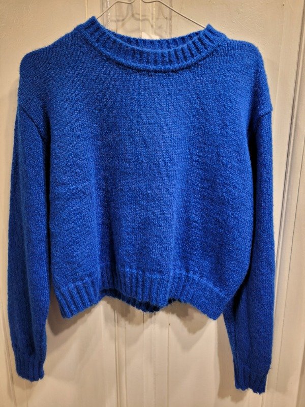 Producto - Sweater MELOCOTÓN azul de lana Talle S - PRECIO: 36X