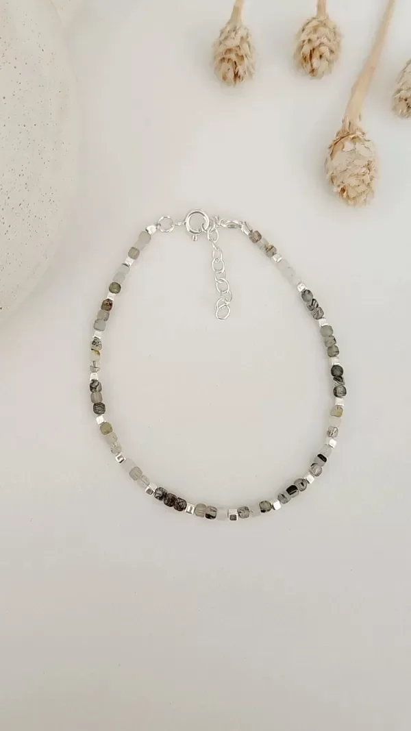 Producto - Pulseras cubitos piedras tonos verdes P925