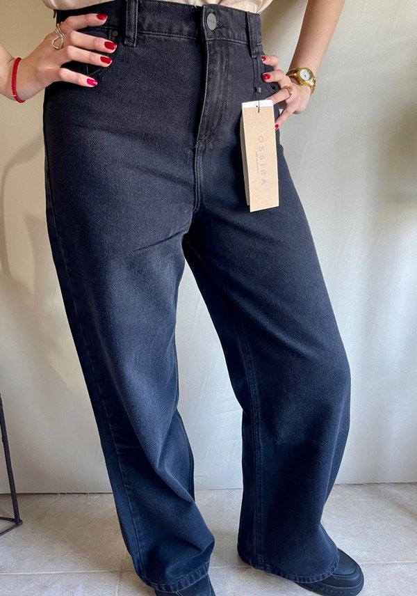 Producto - Pantalón wide leg de gabardina negra