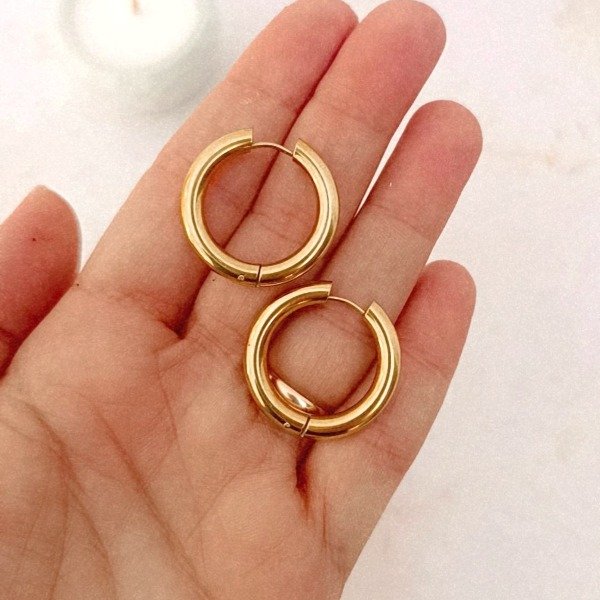 Producto - Argollas Cubanas gold 2 cm