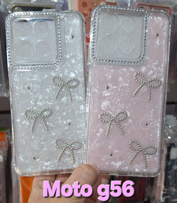 Producto - Fundas reforzadas 360 nácar con charm. Moto g56