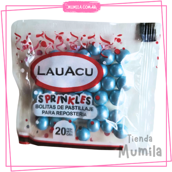 Producto - Perlas celeste grande x20gr LAUACU