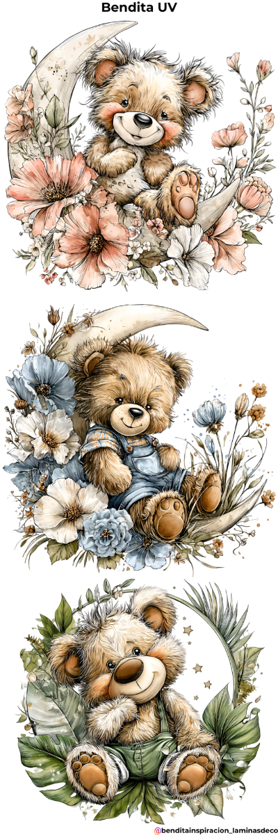 Producto - OSITOS CON FLORES UV