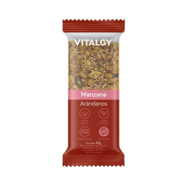 Producto - Barritas Manzana y Arandano x 40g- VITALGY - Cereal Bar