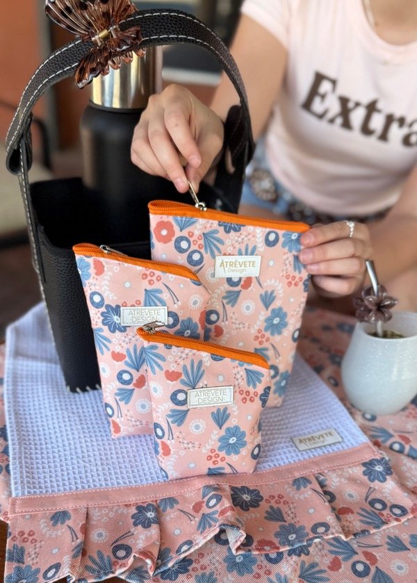 Producto - Yerbero xl + yerbera y azucarera- flor azul