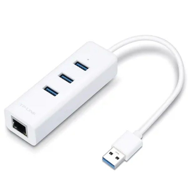 Producto - TP-Link HUB UE330 - 3 Portas USB/1 Porta Ethernet - 1000MBPS - Blanco