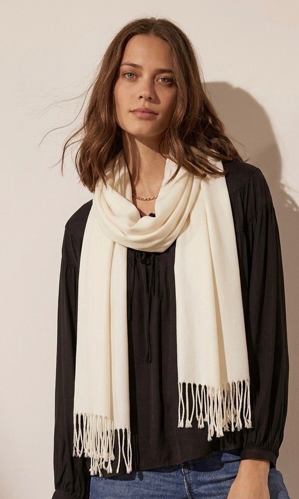 Producto - Pashmina Premium Crudo de Media Estación con Flecos Mercurio