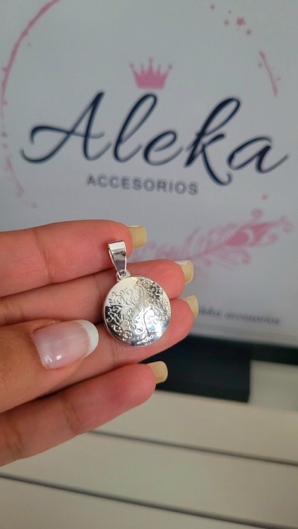 Producto - Dije arbol macizo de acero blanco