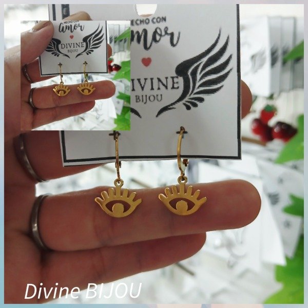 Producto - Argollas ojito de acero dorado