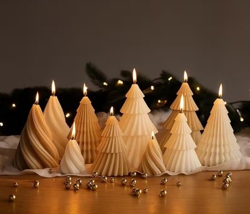 Producto - Molde de silicona para VELA/ Pino flecos chico