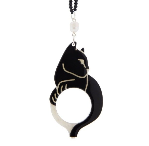 Producto - Lupa Flippan Gato Catalino negro hueso