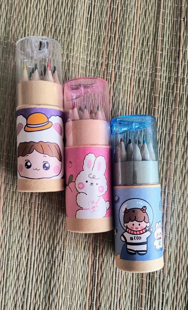 Producto - Lápices de colores x 12unid en tubo con sacapuntas