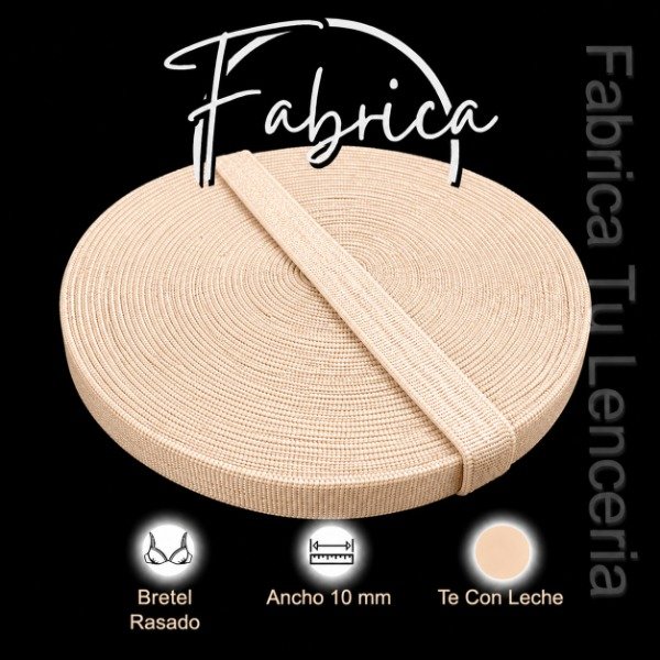 Producto - Bretel Te con Leche rasado importado 10mm (1 metro)