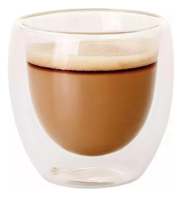 Producto - Pack x4 Tazas Vaso 150ml Doble Vidrio Templado Borosilicato