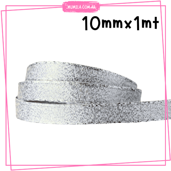 Producto - Cinta lurex plateada 10mm x 1 metro