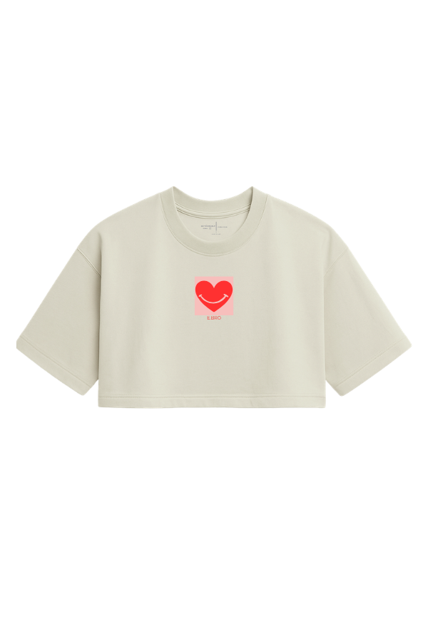 Producto - Remera Crop Top Smile Beige