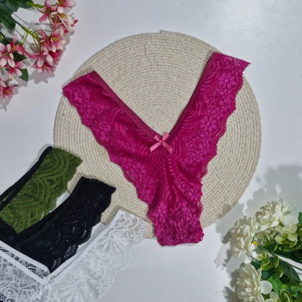 Producto - Less en V puntilla - talle único
