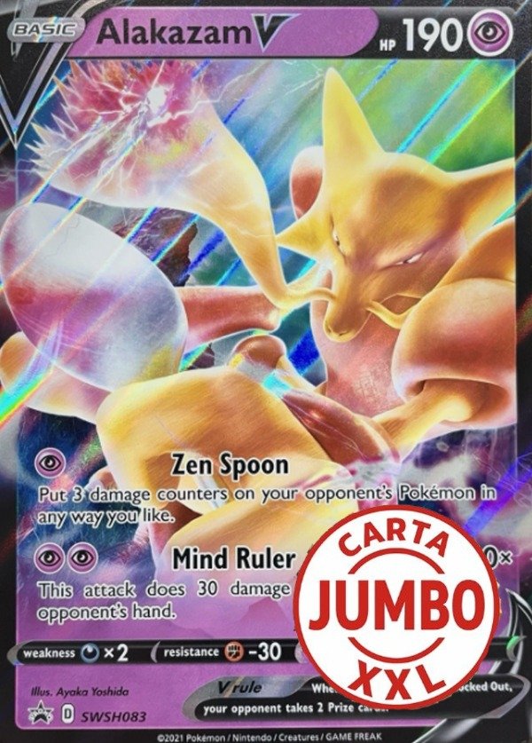 Producto - JUMBO Black Star Promo Alakazam V SWSH083 Ultra Rare