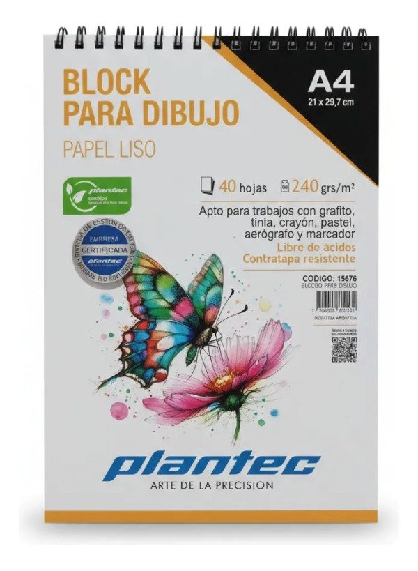 Producto - BLOCK PARA DIBUJO C/ESP. PLANTEC X40 HJS 240GRS