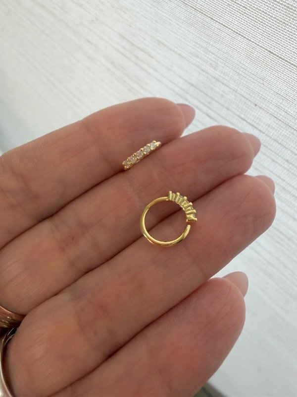 Producto - Argollitas plata gold cierre piercing (x unidad)