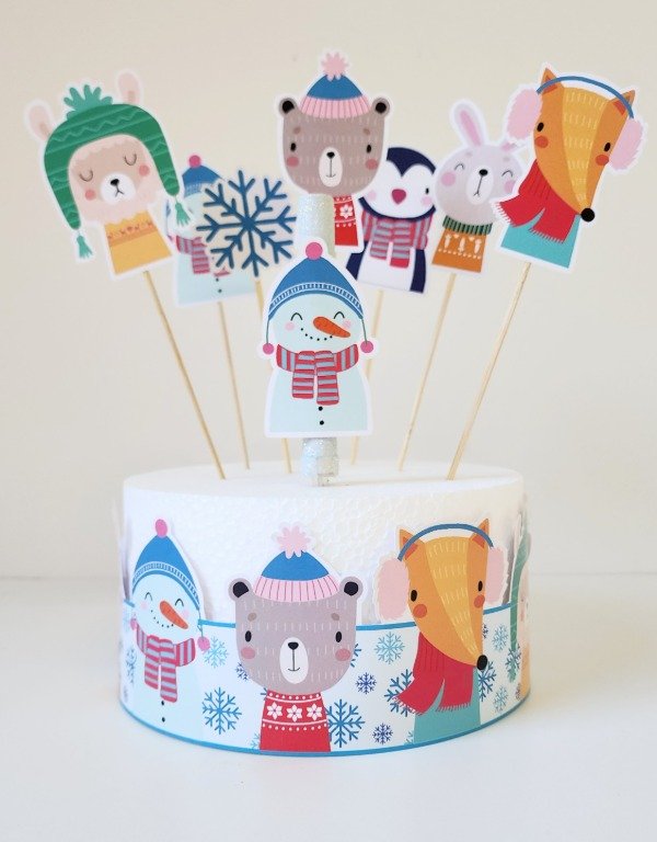 Producto - Animalitos de Invierno Combo para Decorar la Torta