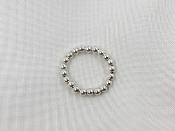Producto - Anillo elastizado con bolitas de plata de 3mm 4