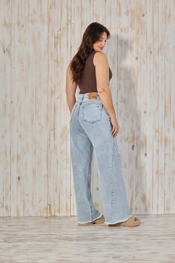 Producto - Jean WIDELEG CENITHO celeste recorte 878- rígido - 4