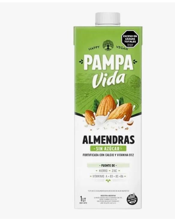 Producto - Leche de almendras Pampa Vida sin azucar 1litro
