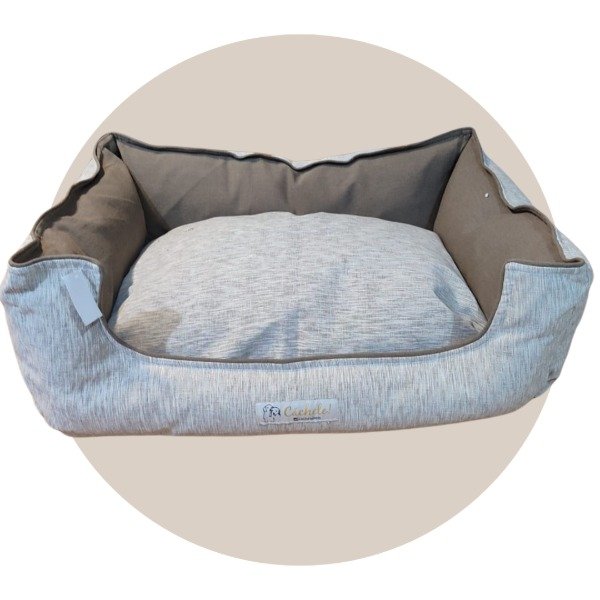 Producto - Moises Rectangular Lona Lisa Rustico Beige y Chocolate
