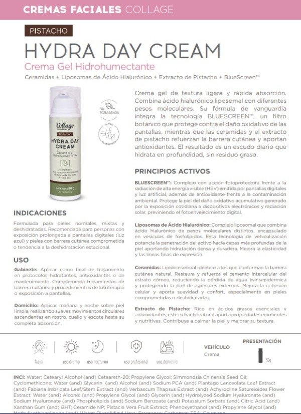 Producto - Collage Hydra Day Cream Pistacho Crema Gel 50gr