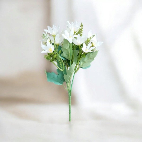 Producto - Ramo artificial flores blancas 30cm