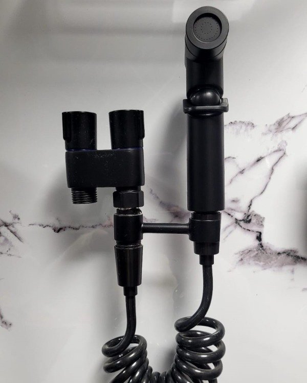 Producto - Duchador Bidet De Mano Premium Negro Mate Con Doble Comando - 2