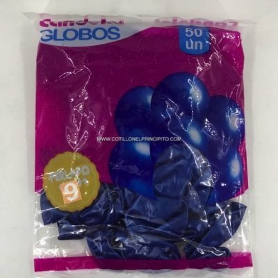 Producto - Globo Perlado 9" x50 Unidades AZUL CANDELA
