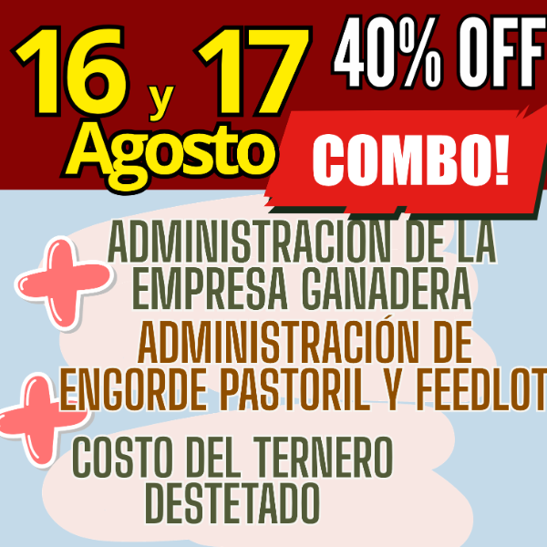 Producto - COMBO 3 CURSOS:Gestión Ganadera + Costo del Ternero + Engorde Pastoril y Feedlot