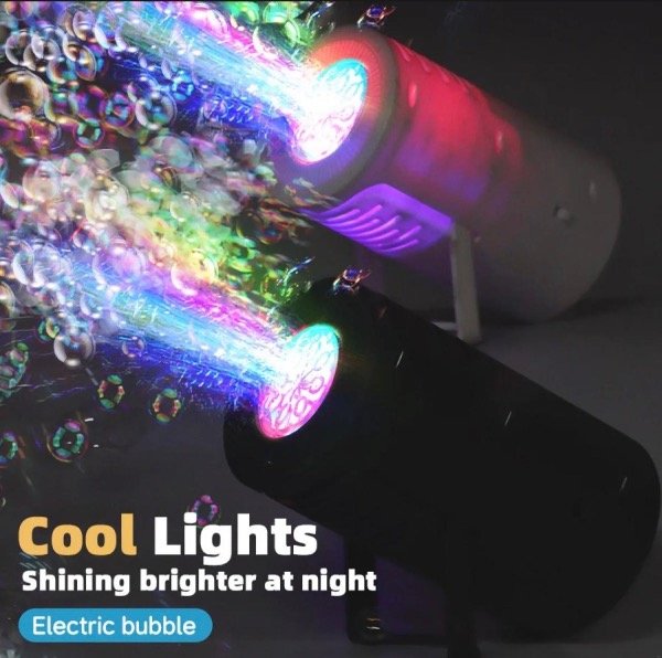 Producto - MÁQUINA DE BURBUJAS LUZ RGB A PILAS