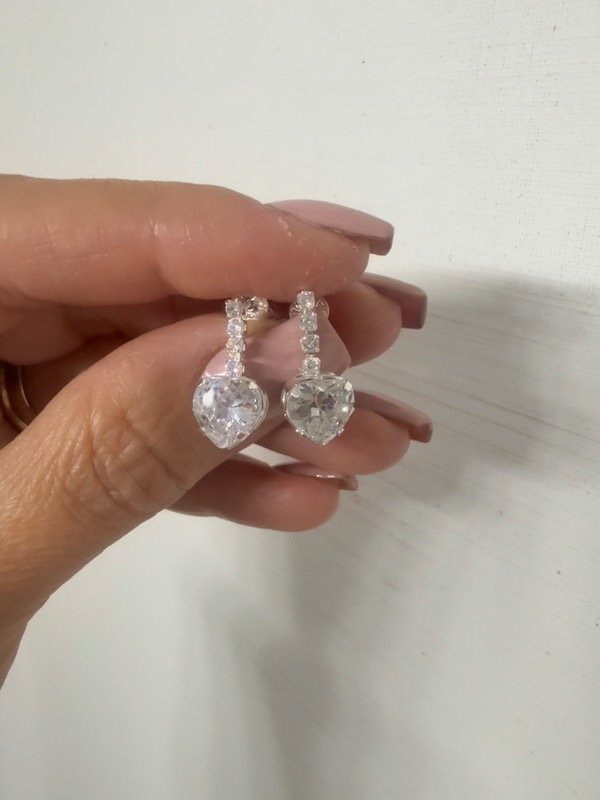 Producto - Aros corazón acero blanco