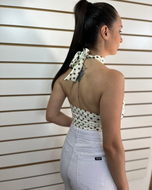 Producto - TOP HALTER LYCRA DE LUNARES - 4