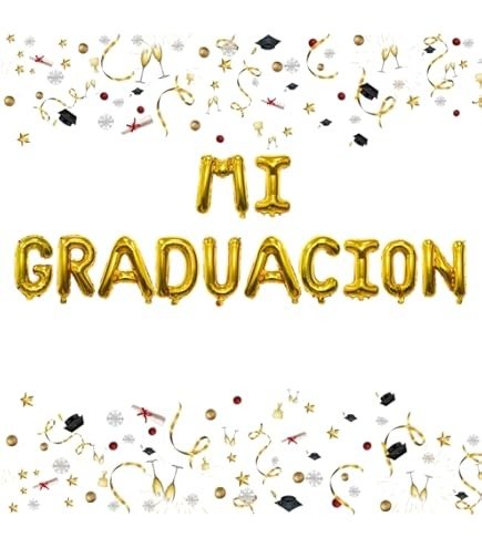 Producto - GLOBO FRASE MI GRADUACION DORADO X1